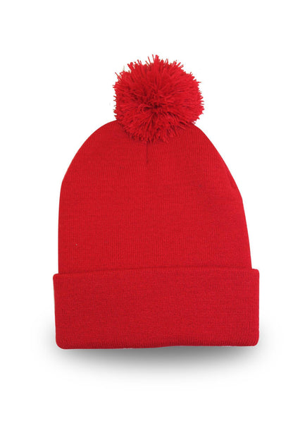 B1900 Pom Pom Beanie With Cuff