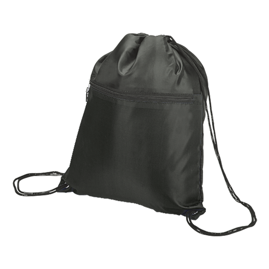Barron BB0002 - Drawstring Sport Bag With Zip Pocket - 210D