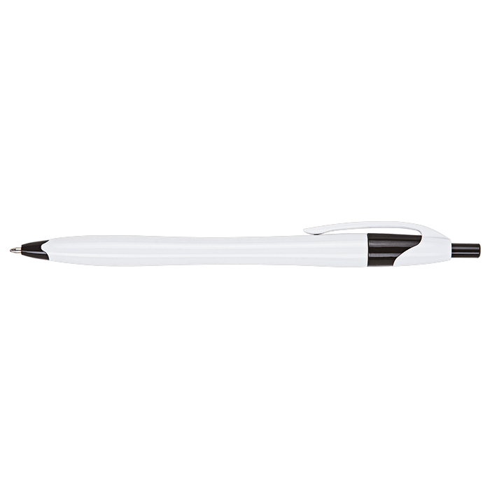 Barron BP0015 - Slim White Barrel Ballpoint Pen