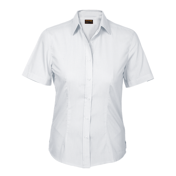 Barron Ladies Basic Poly Cotton Blouse Short Sleeve (LL-PLA)