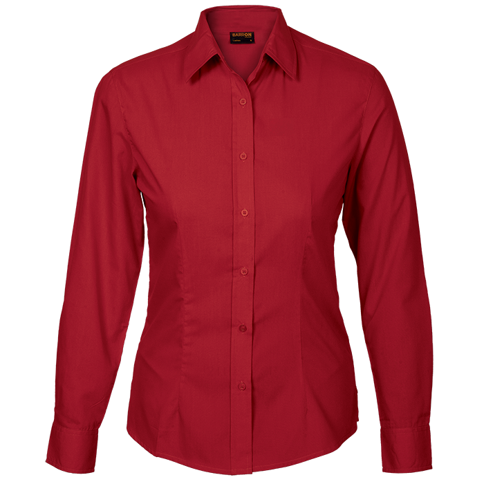 Barron Ladies Basic Poly Cotton Blouse Long Sleeve (LL-PLA)