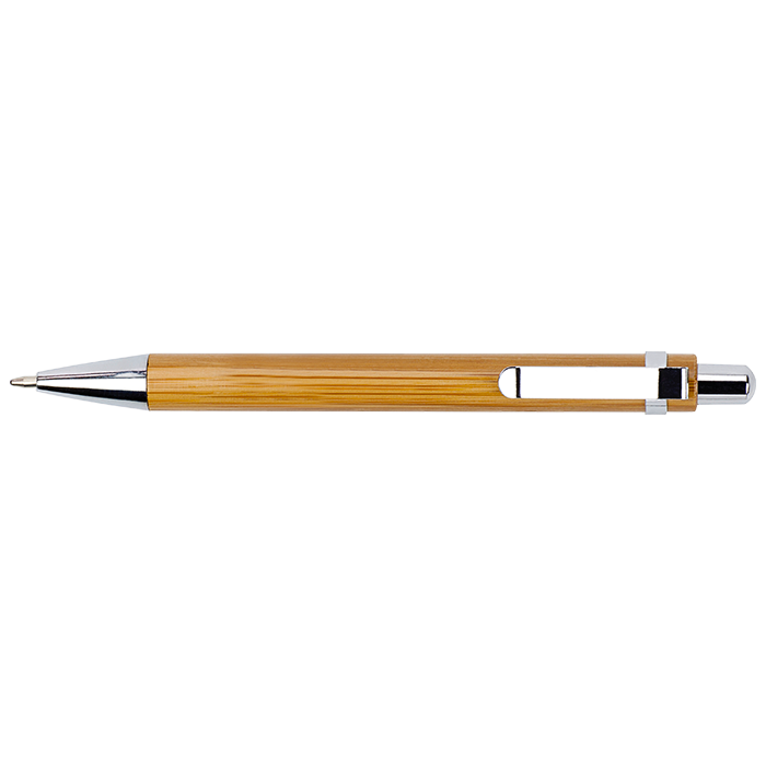 Barron BP3804 - Bamboo Ballpoint Pen with Metal Trims