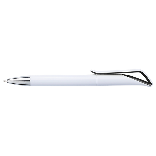 Barron BP7500 - White Barrel Geometric Swan Shaped Ballpoint Pen
