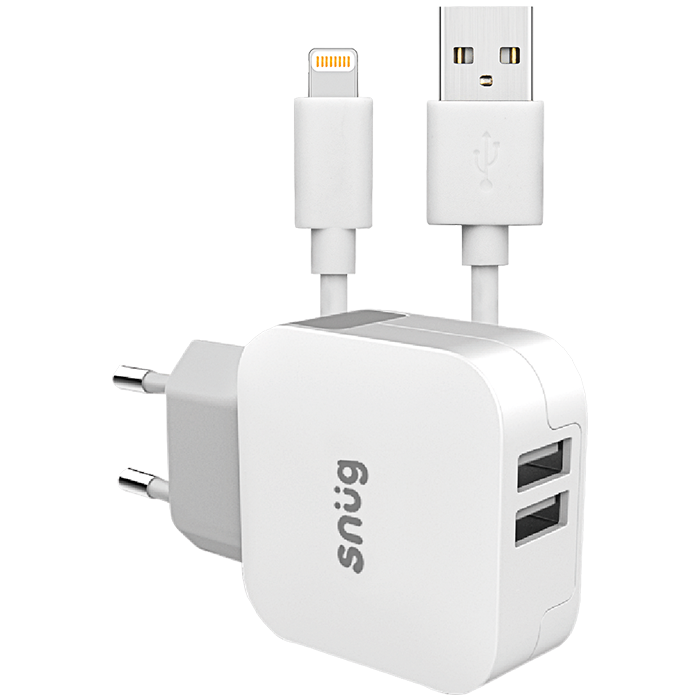 Barron SN0009 - Snug Home Charger With Apple Lightning Charge and Sync Cable