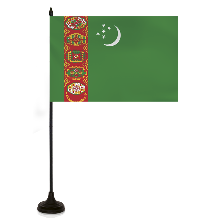 Barron Desk Flag - TURKMENISTAN FLAG