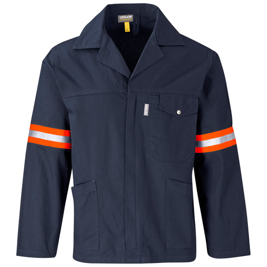 Artisan Premium 100% Cotton Jacket - Reflective Arms & Back - Orange Tape (ALT-11144)