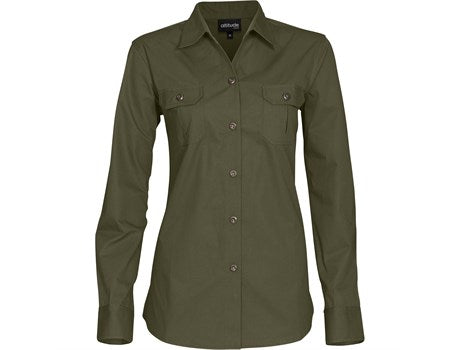 Ladies Long Sleeve Oryx Bush Shirt  - Military Green (ALT-OXLL-MG)