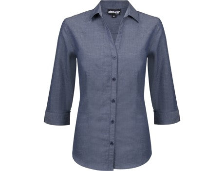 Ladies A_ Sleeve Viscount Shirt - Grey Only