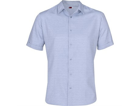 Mens Short Sleeve Wallstreet Shirt - Blue (BAS-10272-BU)