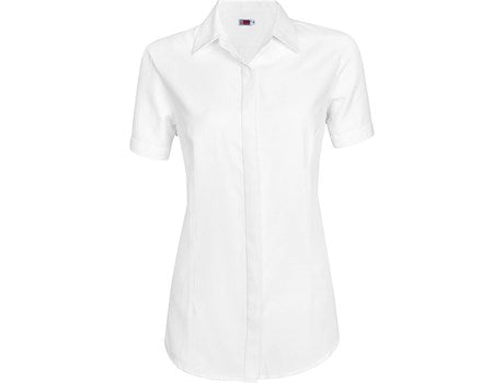 Ladies Short Sleeve Wallstreet Shirt - White (BAS-10273-W)