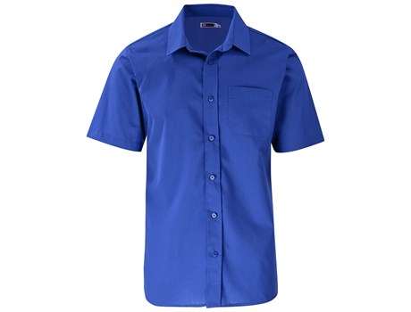 Mens Short Sleeve Kensington Shirt - Royal Blue (BAS-7756-RB)