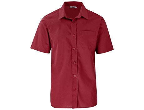 Mens Short Sleeve Kensington Shirt - Red (BAS-7756-R)