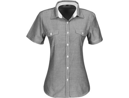 Ladies Short Sleeve Windsor Shirt - Red Only
