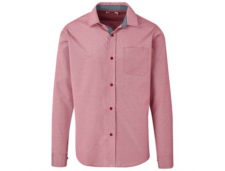 Mens Long Sleeve Coventry Shirt - Red (BAS-9500-R)