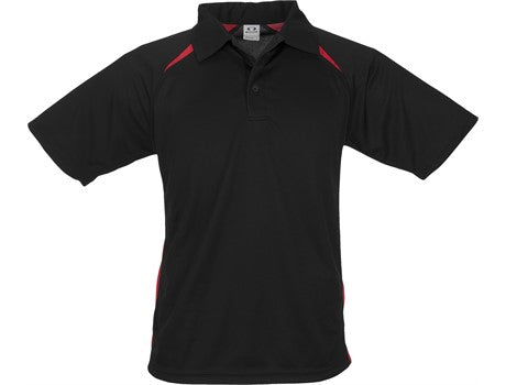 Mens Splice Golf Shirt - Black with Red Only