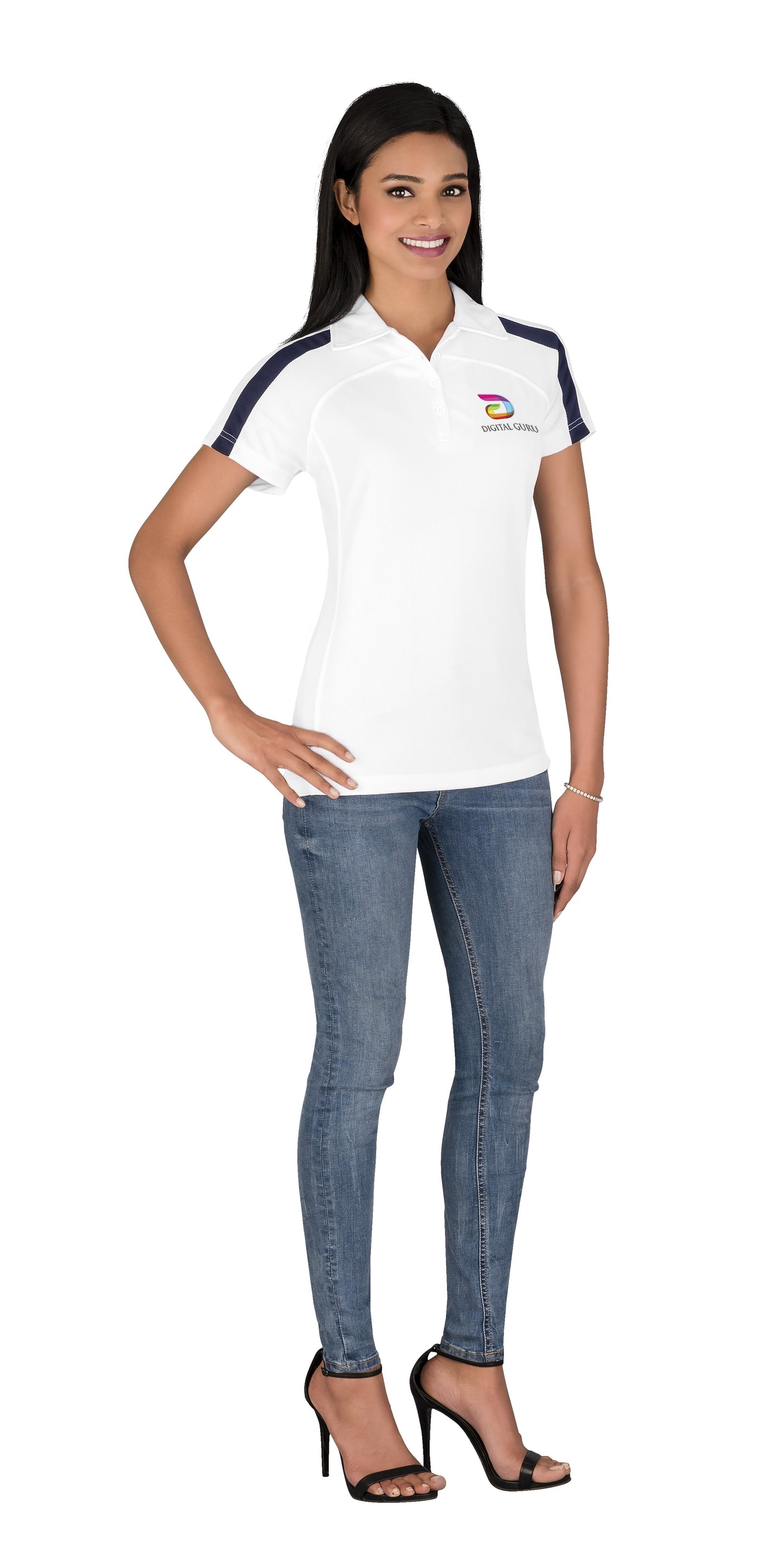 Ladies Monte Carlo Golf Shirt -White Only