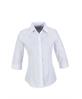 Ladies 3/4 Sleeve Manhattan Striped Shirt  - White Navy (BIZ-3625-WN)