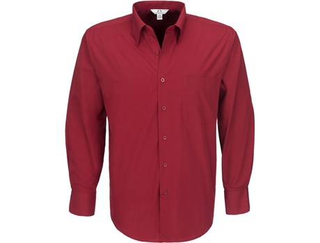 Mens Long Sleeve Metro Shirt  - Red (BIZ-3628-R)