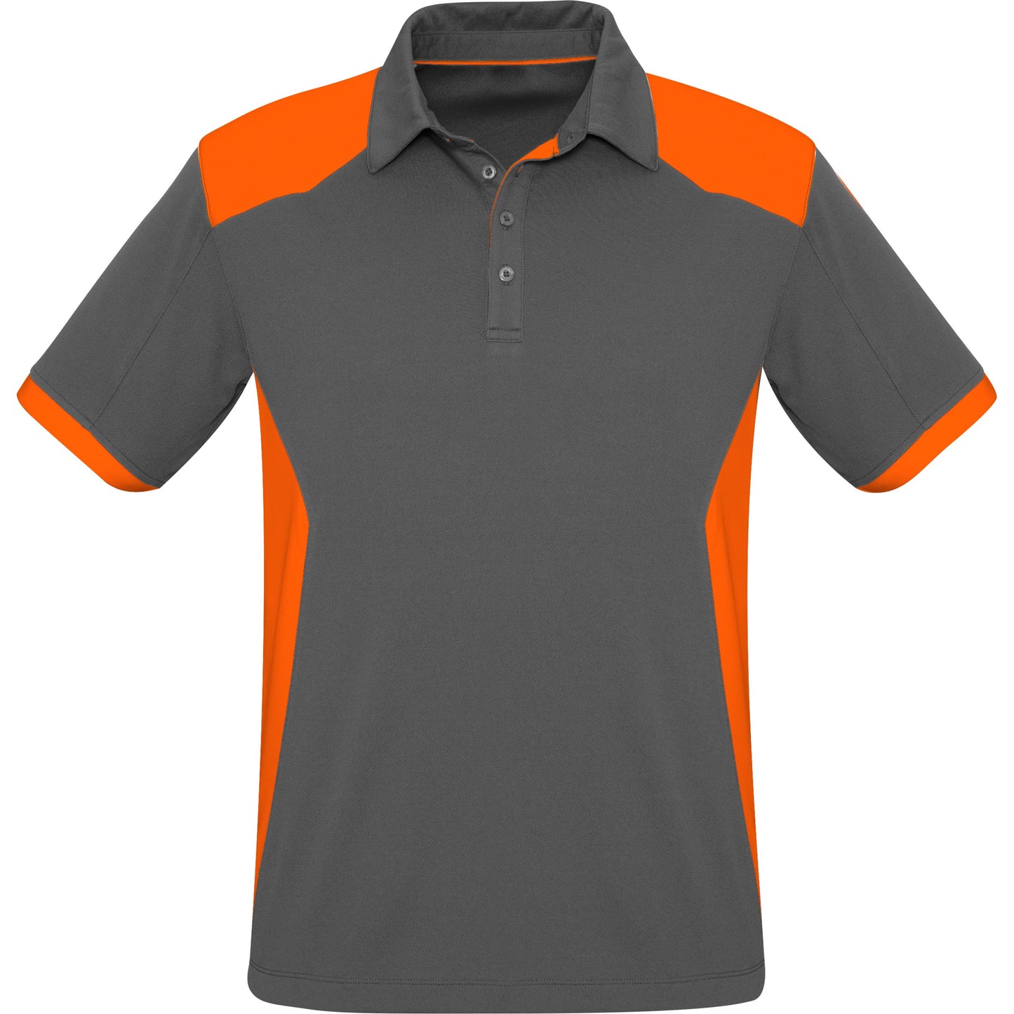 Mens Rival Golf Shirt - Grey With Orange