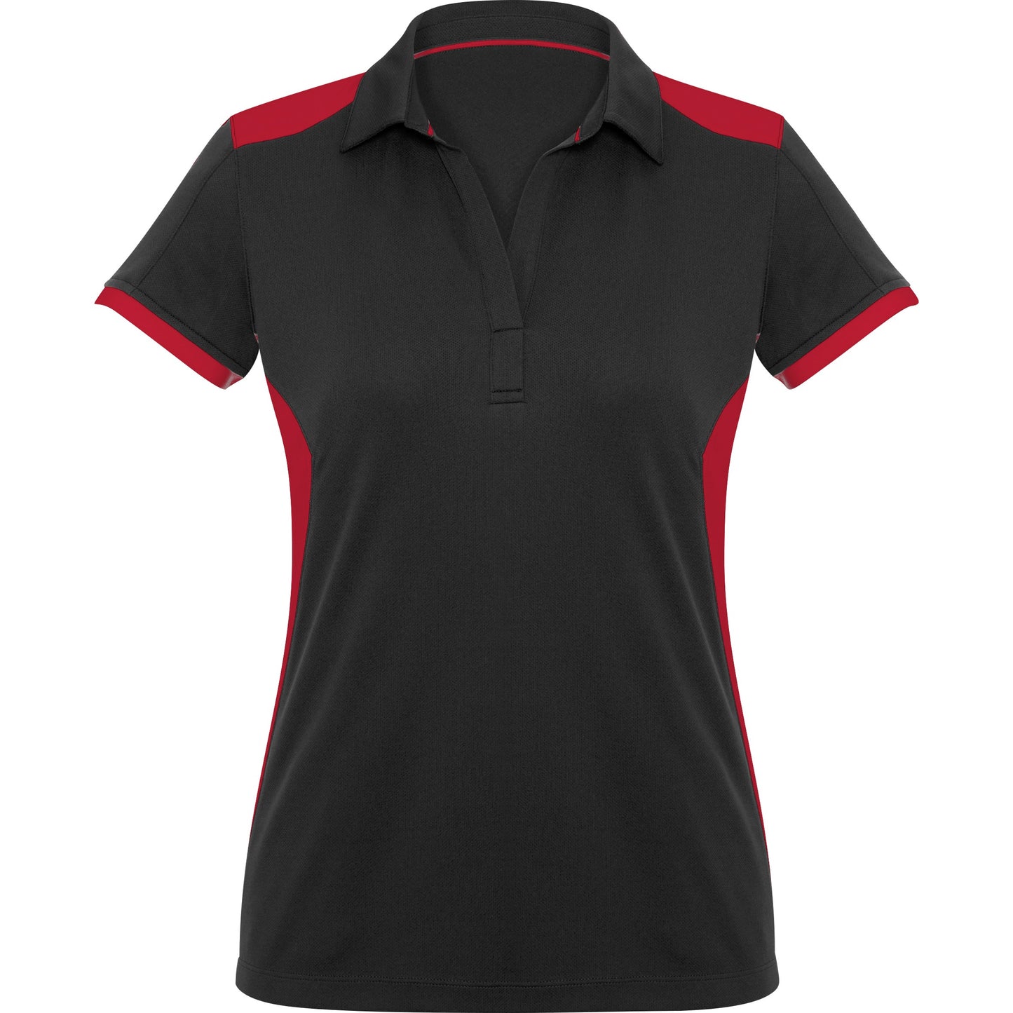 Ladies Rival Golf Shirt - Black With Red