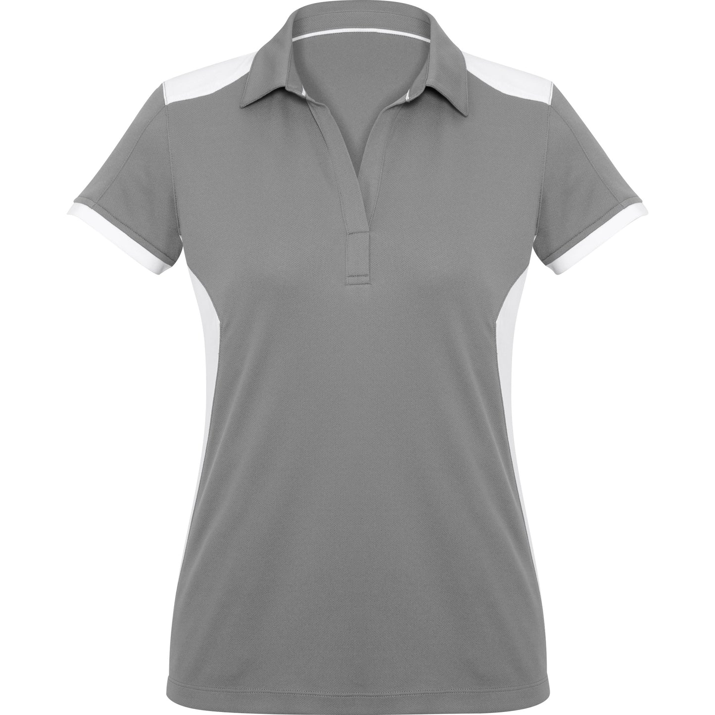 Ladies Rival Golf Shirt - Grey With White