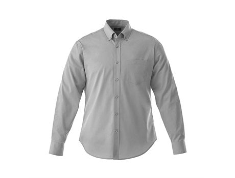 Mens Long Sleeve Wilshire Shirt  - Grey (ELE-9400-GY)