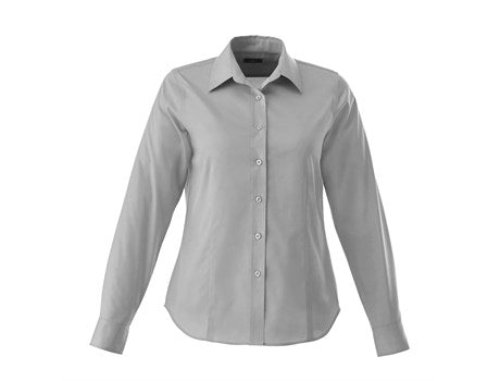 Ladies Long Sleeve Wilshire Shirt Grey Only - Grey (ELE-9401-GY)