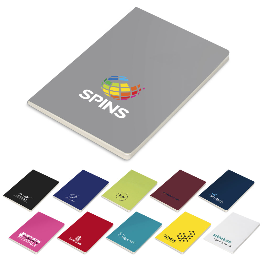 Soft Cover A5 Notebook + One Position, One Colour Print