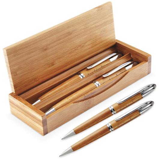 Unity Bamboo Ball Pen & Pencil Set (PEN-3737)